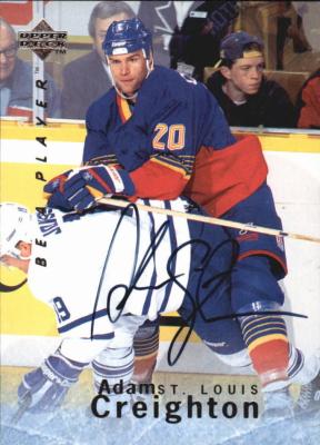 Picture of Autograph 119498 St Louis Blues 1996 Upper Deck Be A Player No. S142 Adam Creighton Autographed Hockey Card