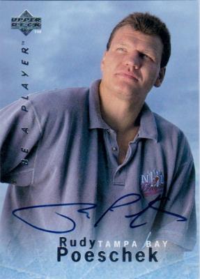 119504 Tampa Bay Lightning 1996 Upper Deck Be A Player No. S53 Rudy Poeschek ed Hockey Card -  Autograph
