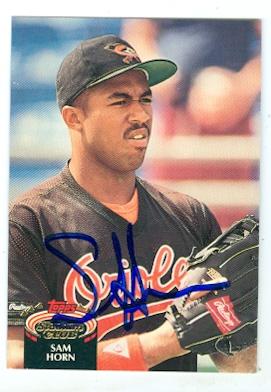 119741 Baltimore Orioles 1992 Topps Stadium Club No. 269 Sam Horn ed Baseball Card -  Autograph