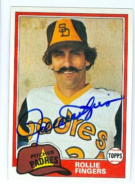 119779 San Diego Padres 1981 Topps No. 229 Rollie Fingers ed Baseball Card -  Autograph