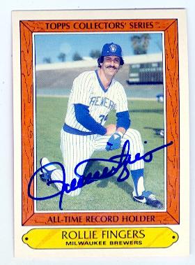 119800 Milwaukee Brewers 1985 Topps No. 10 Collectors Series Rollie Fingers ed Baseball Card -  Autograph