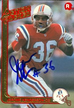 120084 New England Patriots 1991 Action Packed No. 54 Jerome Henderson ed Football Card -  Autograph