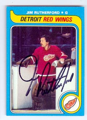 120515 Detroit Red Wings 1979 Topps No. 122 Jim Rutherford ed Hockey Card -  Autograph