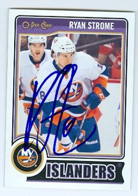 Picture of Autograph 120523 New York Islanders Sc 2014 O Pee Chee No. 439 Ryan Strome Autographed Hockey Card