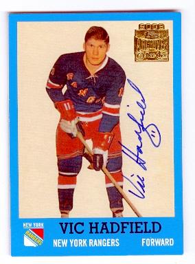 Picture of Autograph 120545 New York Rangers 2002 Topps O Pee Chee Archives No. 41 Vic Hadfield Autographed Hockey Card