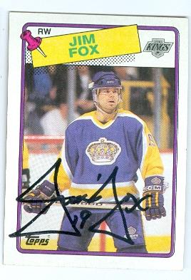 Picture of Autograph 122003 Los Angeles Kings 1988 Topps No. 139 Jim Fox Autographed Hockey Card
