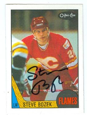 Picture of Autograph 122013 Calgary Flames 1987 O Pee Chee No. 216 Steve Bozek Autographed Hockey Card