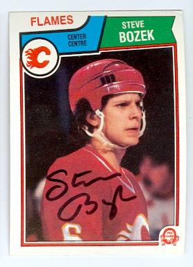Picture of Autograph 122015 Calgary Flames 1983 O Pee Chee No. 77 Steve Bozek Autographed Hockey Card