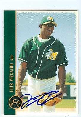 120824 Oakland Athletics Modesto 1999 Just Minors No. 44 Luis Vizcaino ed Baseball Card -  Autograph