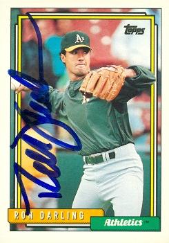 120939 Oakland Athletics 1992 Topps No. 259 Ron Darling ed Baseball Card -  Autograph