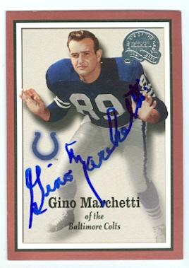 122192 Baltimore Colts 2000 Fleer No. 43 Greats of The Game Gino Marchetti ed Football Card