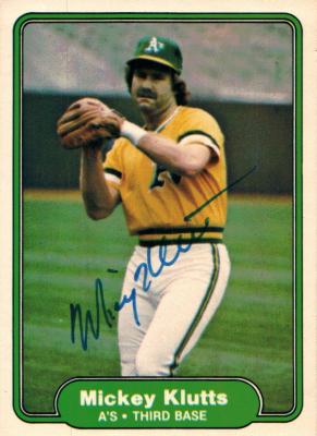 121602 Oakland Athletics 1982 Fleer No. 97 Mickey Klutts ed Baseball Card -  Autograph