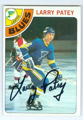 Picture of Autograph 121939 St Louis Blues 1978 Topps No. 8 Larry Patey Autographed Hockey Card