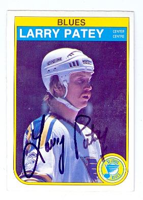 Picture of Autograph 121943 St Louis Blues 1982 O Pee Chee No. 308 Larry Patey Autographed Hockey Card