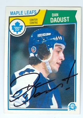 Picture of Autograph 121949 Toronto Maple Leafs 1983 O Pee Chee No. 328 Dan Daoust Autographed Hockey Card