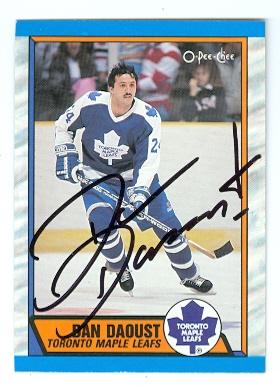 Picture of Autograph 121956 Toronto Maple Leafs 1989 O Pee Chee No. 277 Dan Daoust Autographed Hockey Card