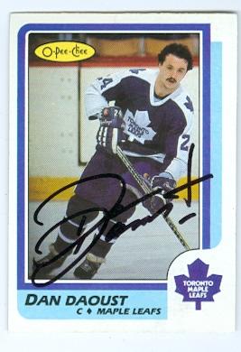 Picture of Autograph 121958 Toronto Maple Leafs 1986 O Pee Chee No. 241 Dan Daoust Autographed Hockey Card