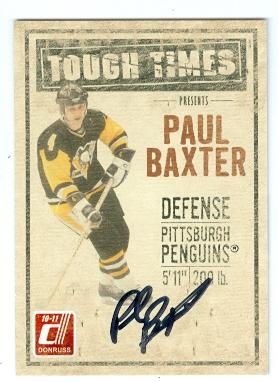 Picture of Autograph 121959 Pittsburgh Penguins 2010 Panini No. 7 Tough Times Paul Baxter Autographed Hockey Card