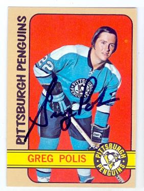 Picture of Autograph 121970 Pittsburgh Penguins 1972 Topps No. 43 Greg Polis Autographed Hockey Card