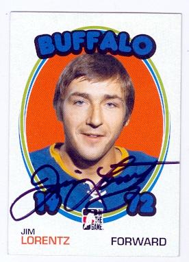 Picture of Autograph 121971 Buffalo Sabres 2009 in The Game No. 46 Jim Lorentz Autographed Hockey Card