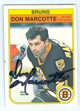 Picture of Autograph 121978 Boston Bruins 1982 O Pee Chee No. 14 Don Marcotte Autographed Hockey Card