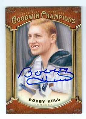 Picture of Autograph 121994 Chicago Blackhawks 2014 Upper Deck Goodwin Champions No. 12 Bobby Hull Autographed Hockey Card