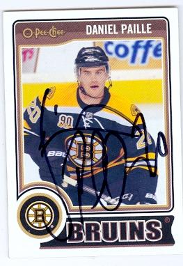 Picture of Autograph 121995 Boston Bruins 2014 O Pee Chee No. 222 Daniel Paille Autographed Hockey Card