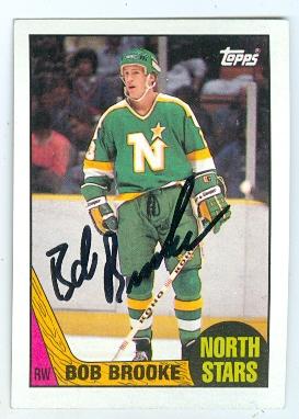 Picture of Autograph 122018 Minnesota North Stars 1987 Topps No. 64 Bob Brooke Autographed Hockey Card