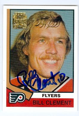 Picture of Autograph 122021 Philadelphia Flyers 2002 Topps O Pee Chee Archives No. 38 Bill Clement Autographed Hockey Card