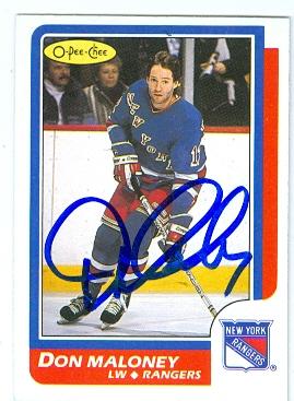 Picture of Autograph 122062 New York Rangers 1986 O Pee Chee No. 81 Don Maloney Autographed Hockey Card