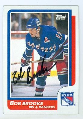 Picture of Autograph 122064 New York Rangers 1986 Topps No. 48 Bob Brooke Autographed Hockey Card