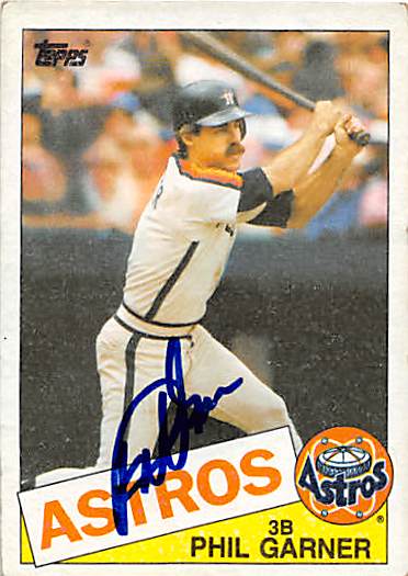 122293 Houston Astros 1985 Topps No. 206 Phil Garner ed Baseball Card -  Autograph