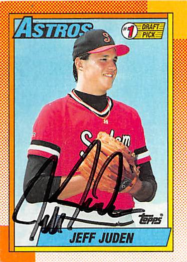 Houston Astros 1990 Topps Draft Pick No. 164 Jeff Juden ed Baseball Card