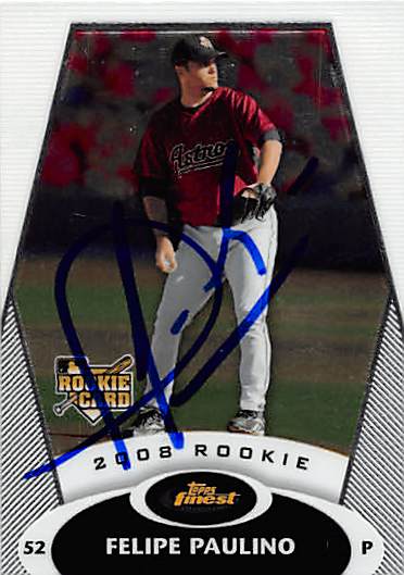 122740 Houston Astros 2008 Topps Finest Rookie No. 127 Felipe Paulino ed Baseball Card -  Autograph