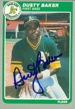 Oakland Athletics 1985 Fleer Update No. U-3 Dusty Baker ed Baseball Card