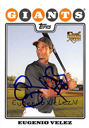 123146 San Francisco Giants Ft 2008 Topps No. 291 Rookie Eugenio Velez ed Baseball Card