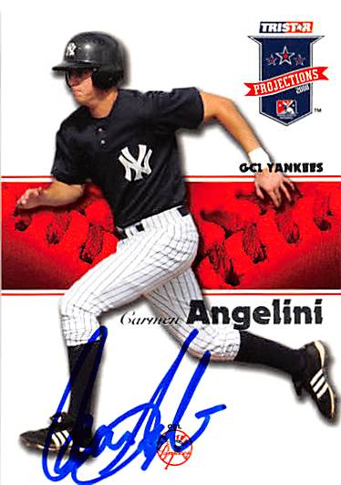 123489 New York Yankees Ft 2008 Tristar Projections No. 2 Carmen Angelini ed Baseball Card