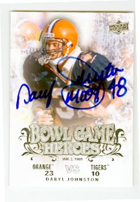 123529 Syracuse Orange 2011 Upper Deck No. Bgh-Dj Bowl Game Heroes Daryl Moose Johnston ed Football Card