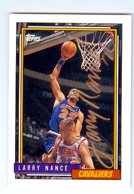 Picture of Autograph 123571 Cleveland Cavaliers 1992 Topps No. 163 Larry Nance Autographed Basketball Card
