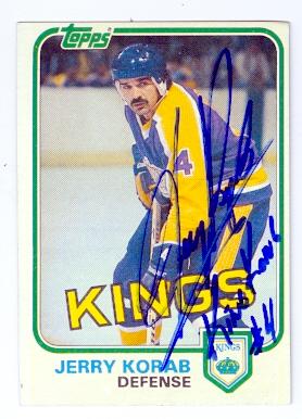 Picture of Autograph 123582 Los Angeles Kings 1981 Topps No. 97 Inscribed King Kong Jerry Korab Autographed Hockey Card