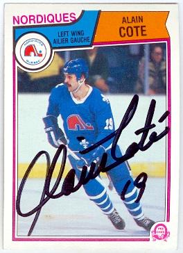 Picture of Autograph 123593 Quebec Nordiques 1983 O Pee Chee No. 291 Alain Cote Autographed Hockey Card
