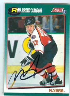 Picture of Autograph 123604 Philadelphia Flyers 1991 Score No. 68T Rod Brindamour Autographed Hockey Card