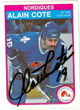 Picture of Autograph 123605 Quebec Nordiques 1982 O Pee Chee No. 281 Alain Cote Autographed Hockey Card