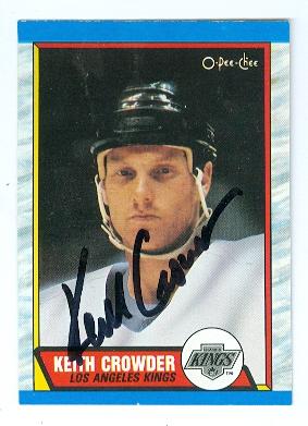 Picture of Autograph 123623 Los Angeles Kings 1989 O Pee Chee No. 199 Keith Crowder Autographed Hockey Card