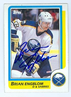 Picture of Autograph 123631 Buffalo Sabres 1986 Topps No. 40 Brian Engblom Autographed Hockey Card