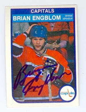 Picture of Autograph 123634 Montreal Canadiens Washington Capitals 1982 O Pee Chee No. 362 Brian Engblom Autographed Hockey Card