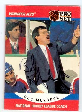 Picture of Autograph 123659 Winnipeg Jets 1990 Pro Set No. 680 Bob Murdoch Autographed Hockey Card