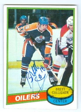 Picture of Autograph 123665 Edmonton Oilers 1980 Topps No. 114 Brett Callighen Autographed Hockey Card