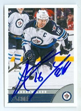 Picture of Autograph 123672 Winnipeg Jets 2013 Score No. 534 Andrew Ladd Autographed Hockey Card