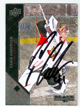 Picture of Autograph 123681 Ottawa Senators 2011 Upper Deck No. 8 Black Diamond Craig Anderson Autographed Hockey Card